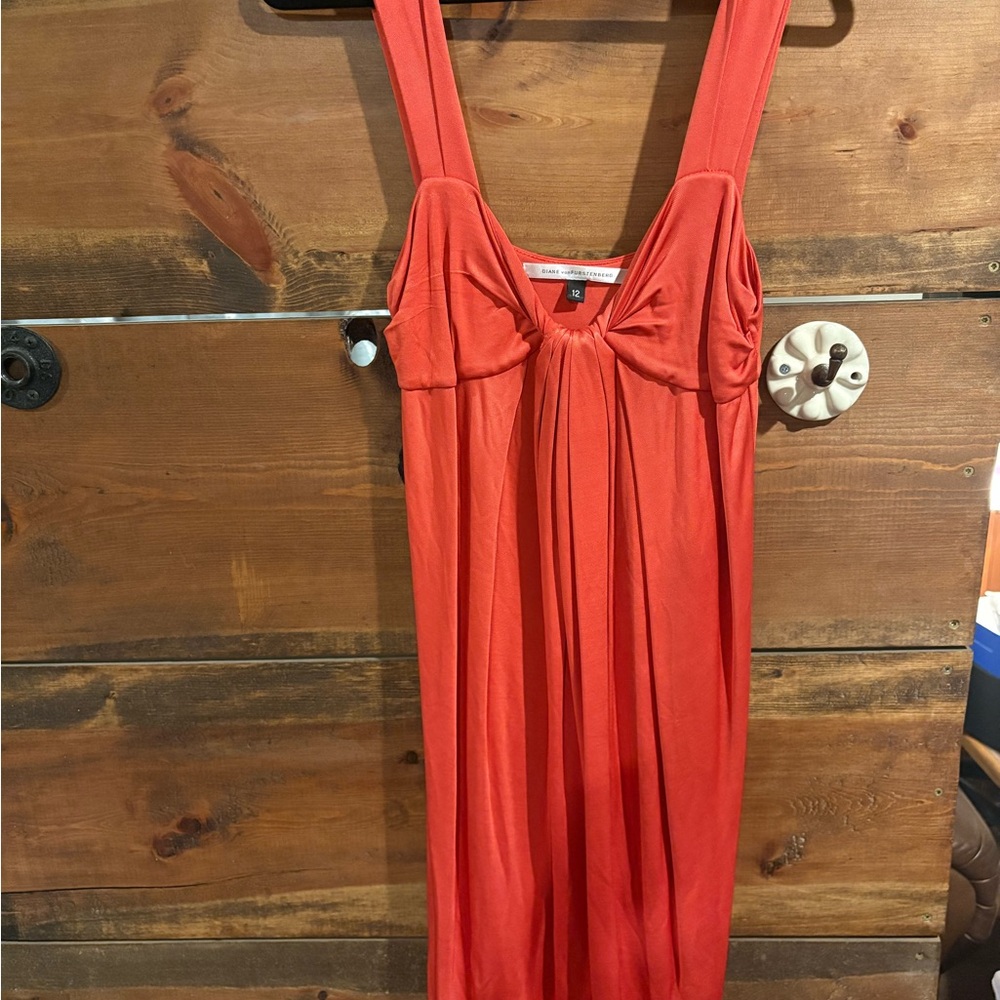 Diane Von Furstenberg Vibrant Coral Cocktail Dress